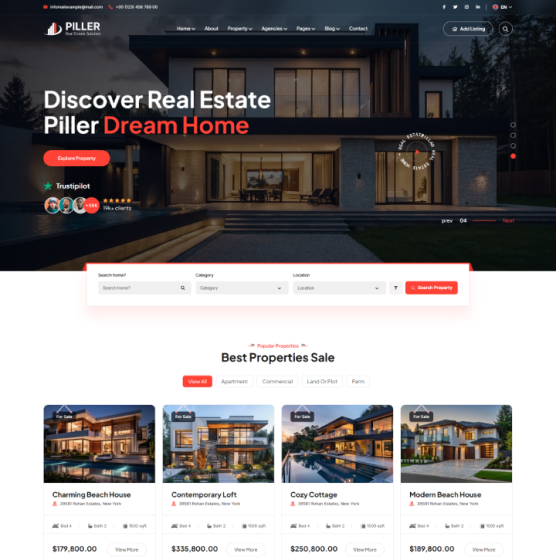 Home 01 Pillwe landing page